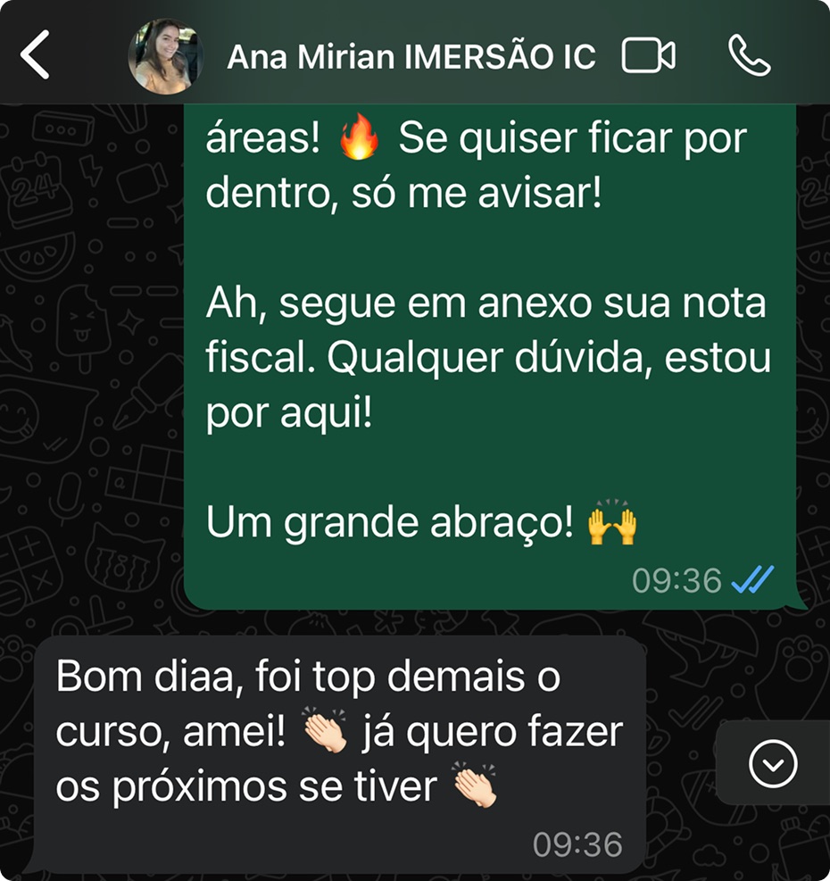 Depoimento de aluno da imersão