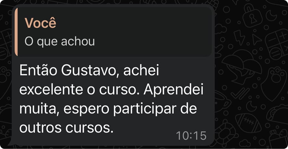 Depoimento de aluno da imersão